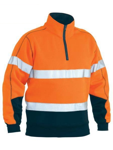 Picture of Bisley, Taped Hi Vis1/4 Zip Pullover Fleece